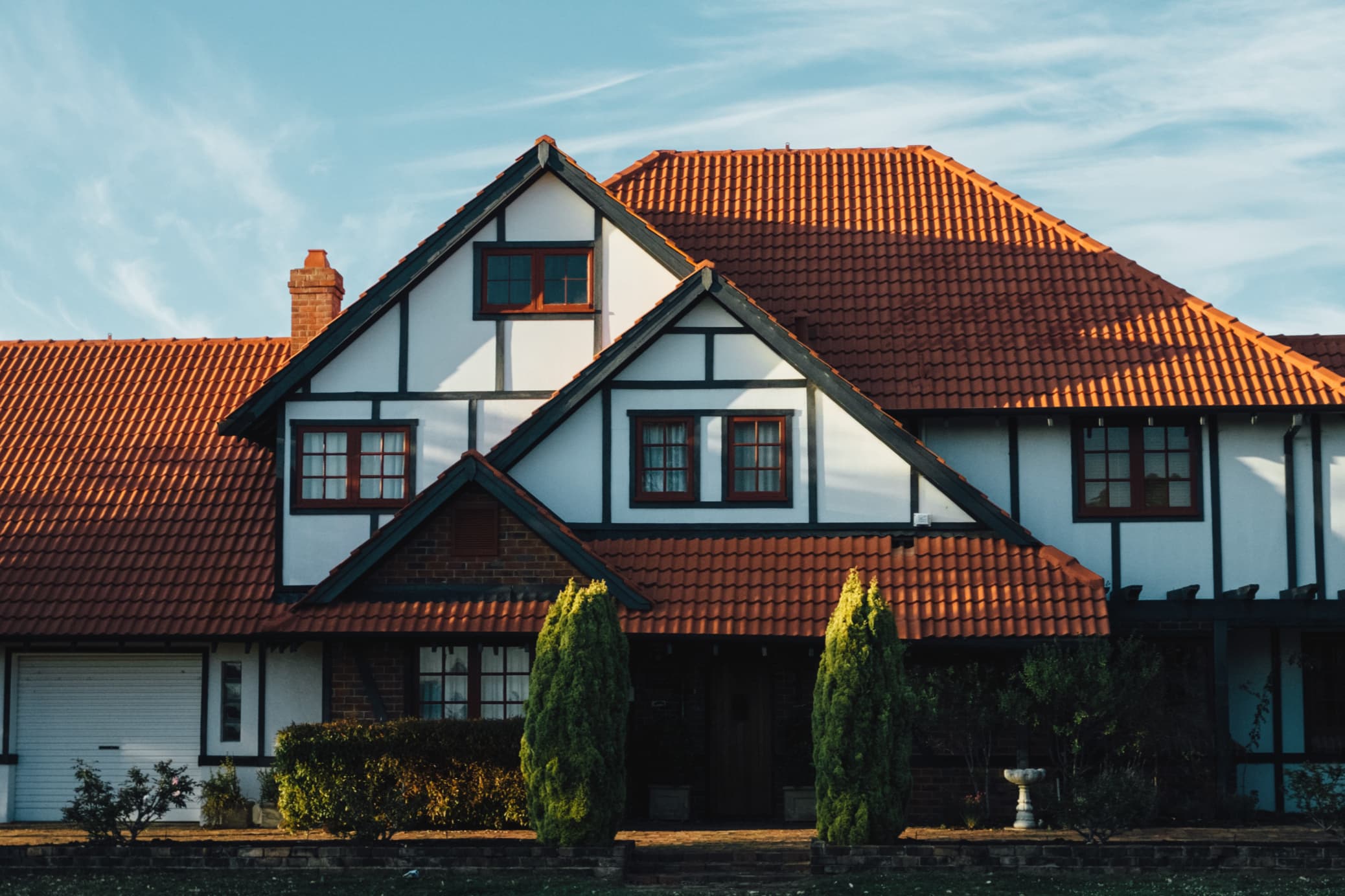 Historic home with restored terracotta tile roof